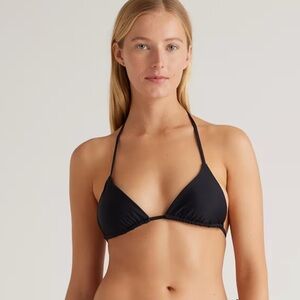 NWT QUINCE Italian Triangle Bikini Top Black